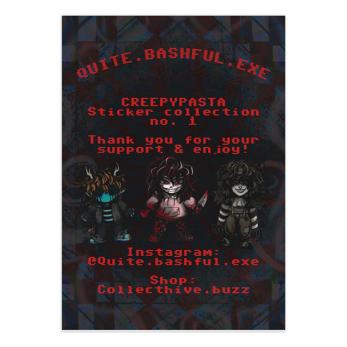 Creepypasta Sticker Collection No. 1 - Sticker Sheet