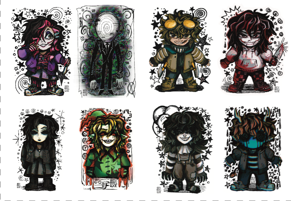 Creepypasta Sticker Collection No. 1 - Sticker Sheet