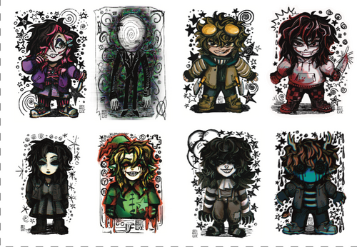 Creepypasta Sticker Collection No. 1 - Sticker Sheet
